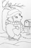 Hedgehog dressed for winter